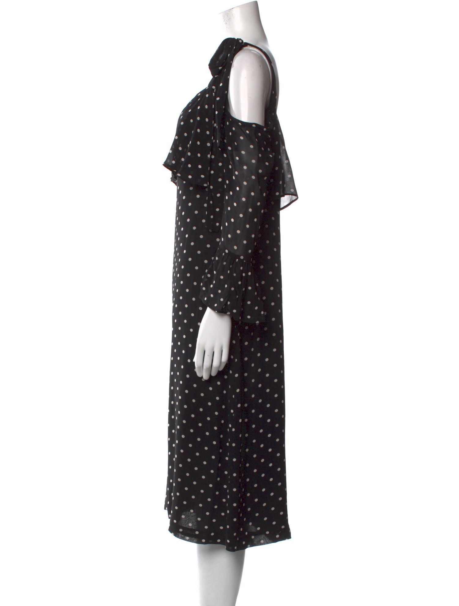 Ganni Polka Dot Print Midi Length Dress