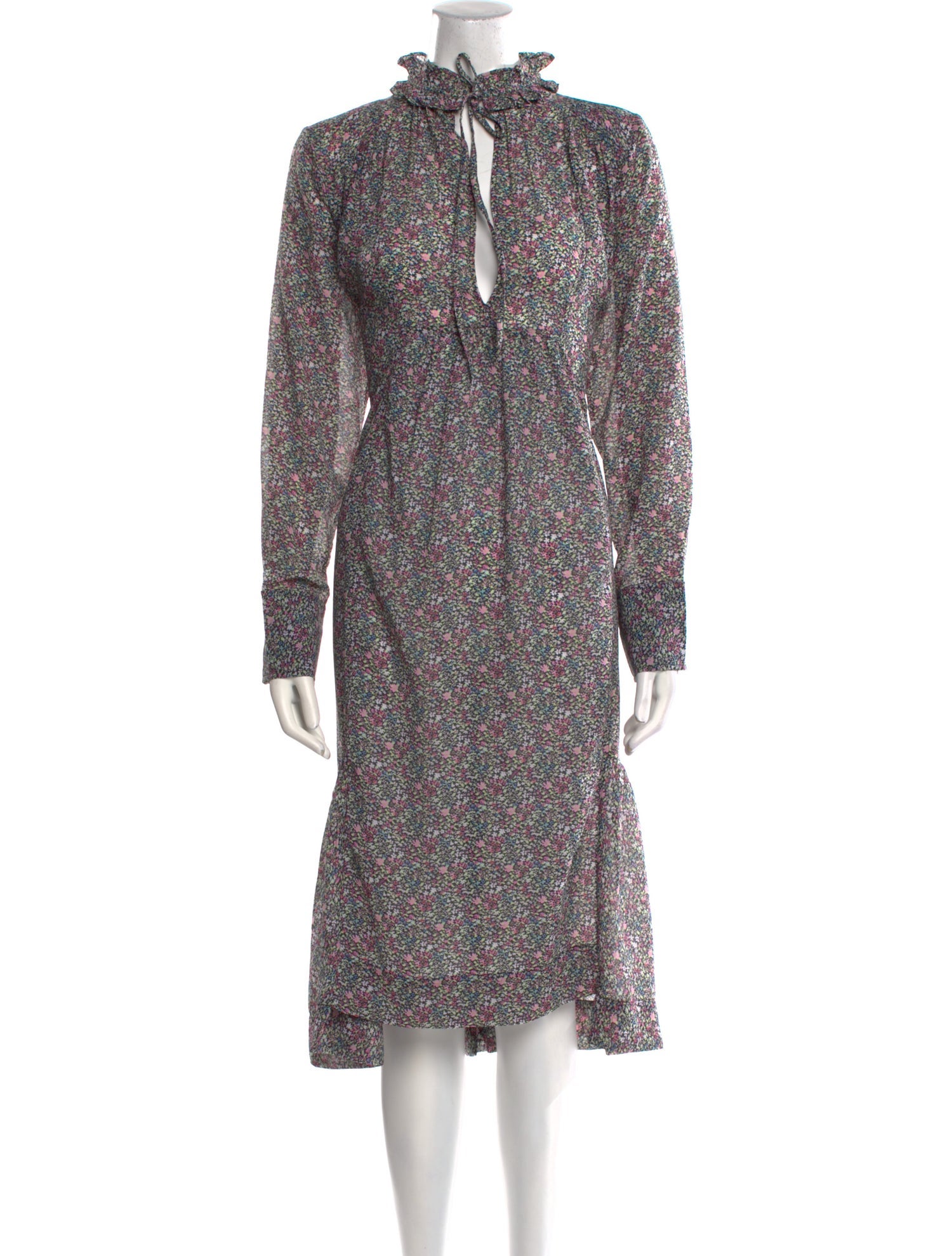 Ganni Floral Print Midi Length Dress