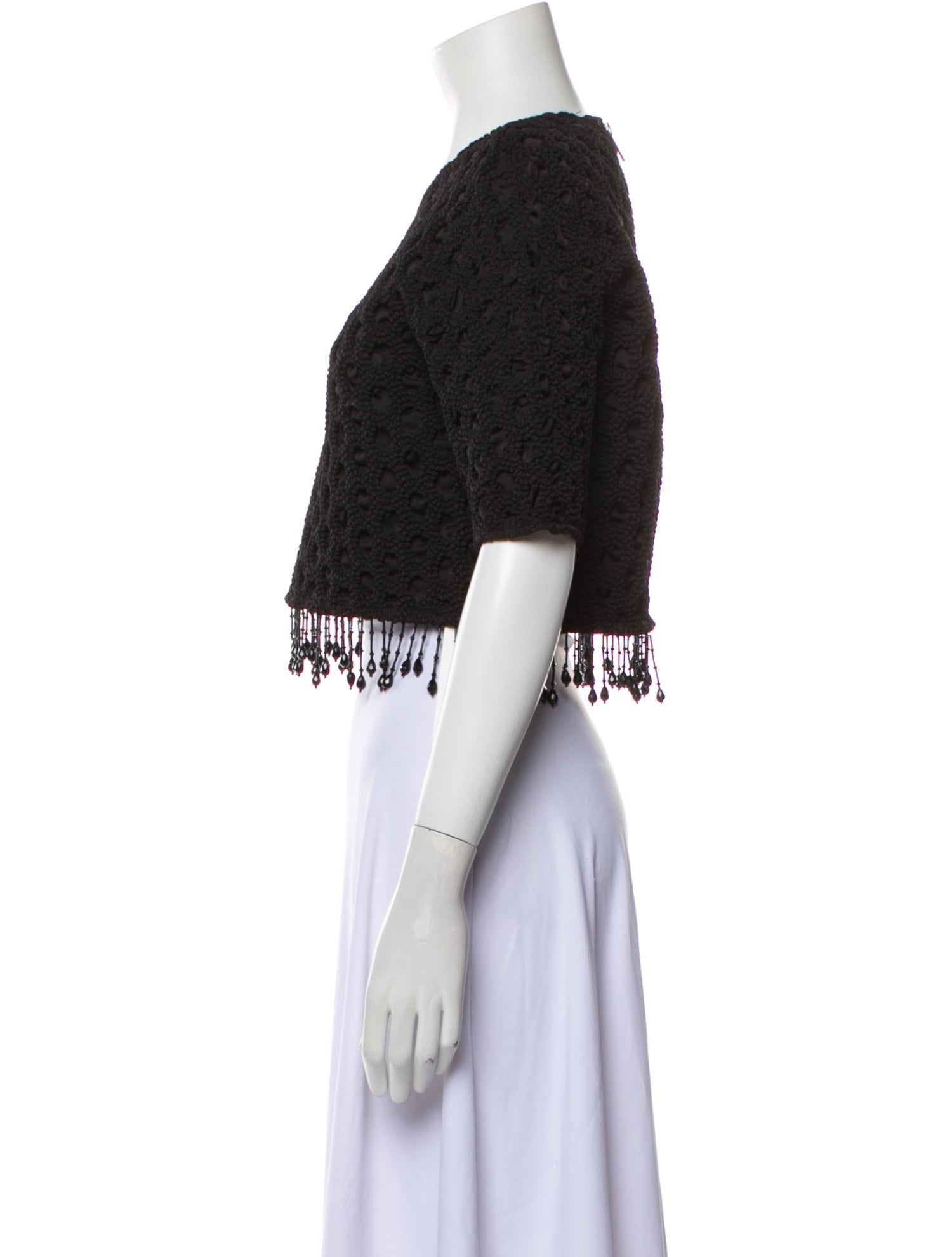 Ganni Crew Neck Short Sleeve Crop Top