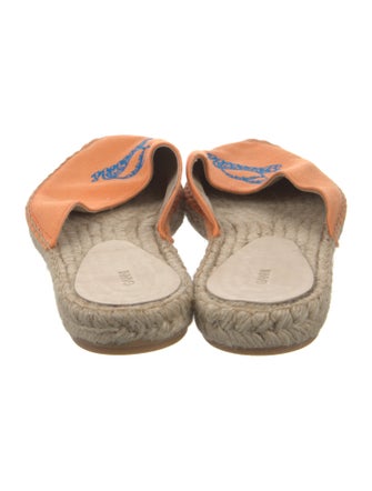 Ganni Canvas Embroidered Accent Mules