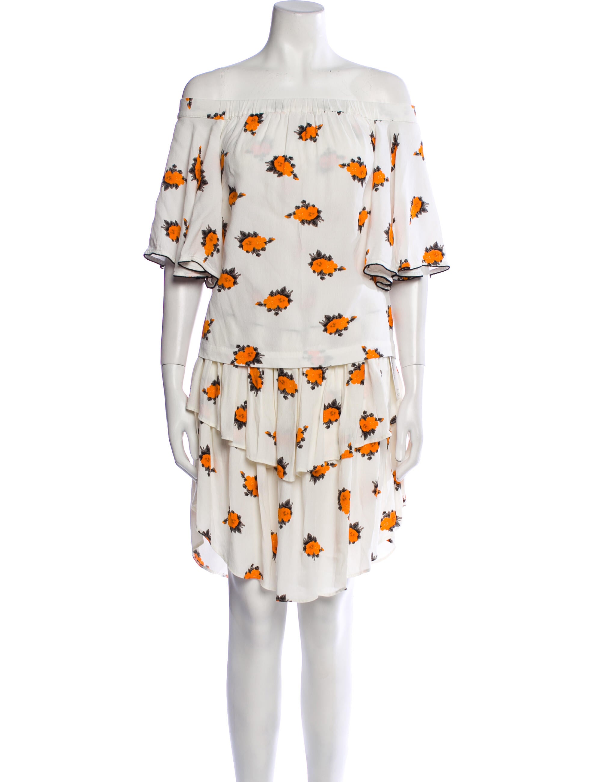 Ganni Printed Ruffle Embellishment Skirt Set