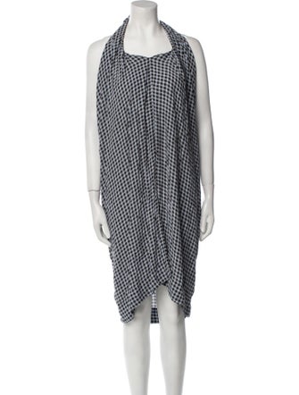 Ganni Plaid Print Long Dress