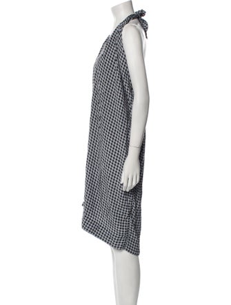 Ganni Plaid Print Long Dress