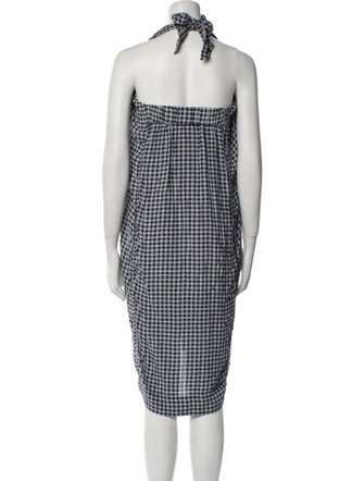 Ganni Plaid Print Long Dress