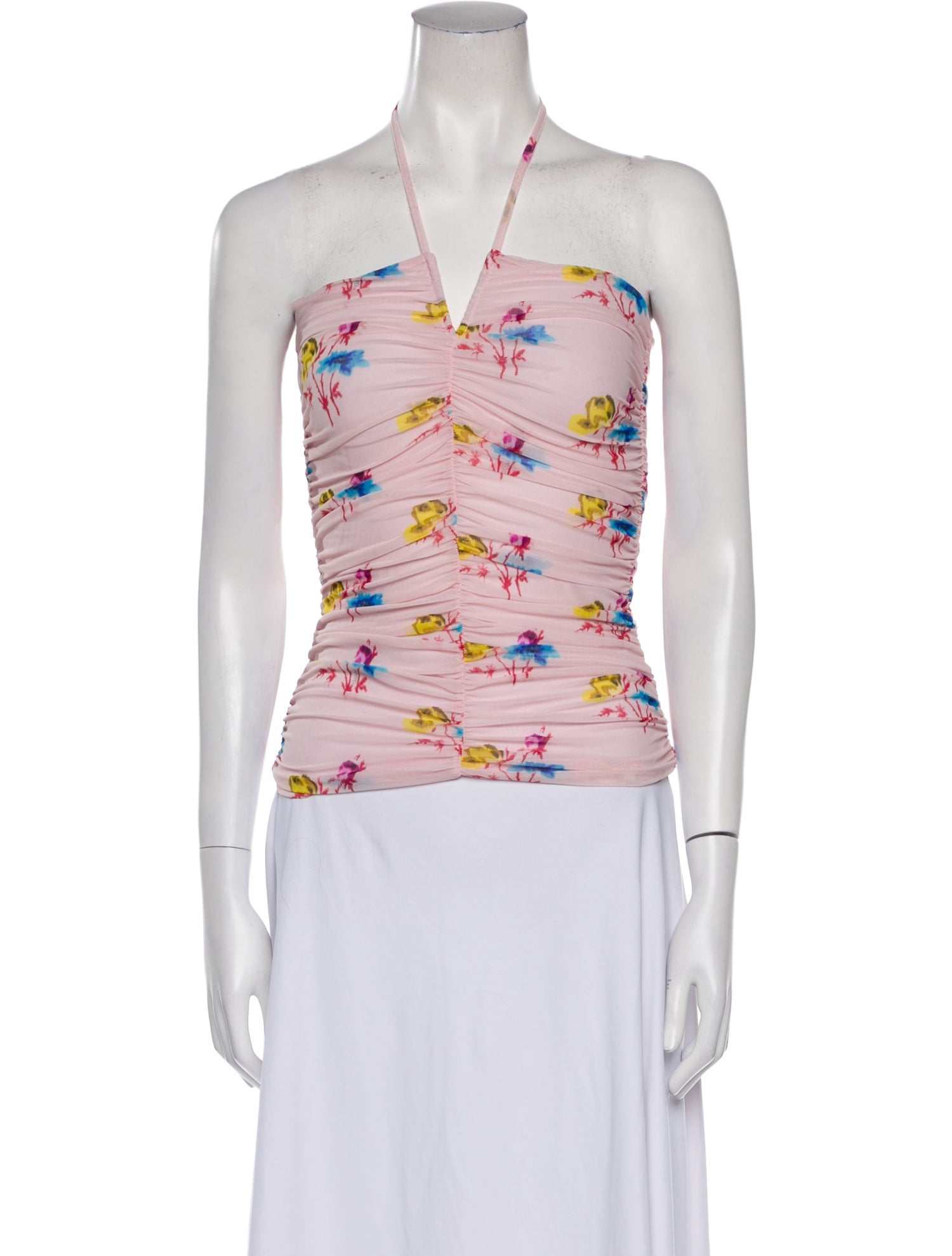 Ganni Printed Halterneck Crop Top