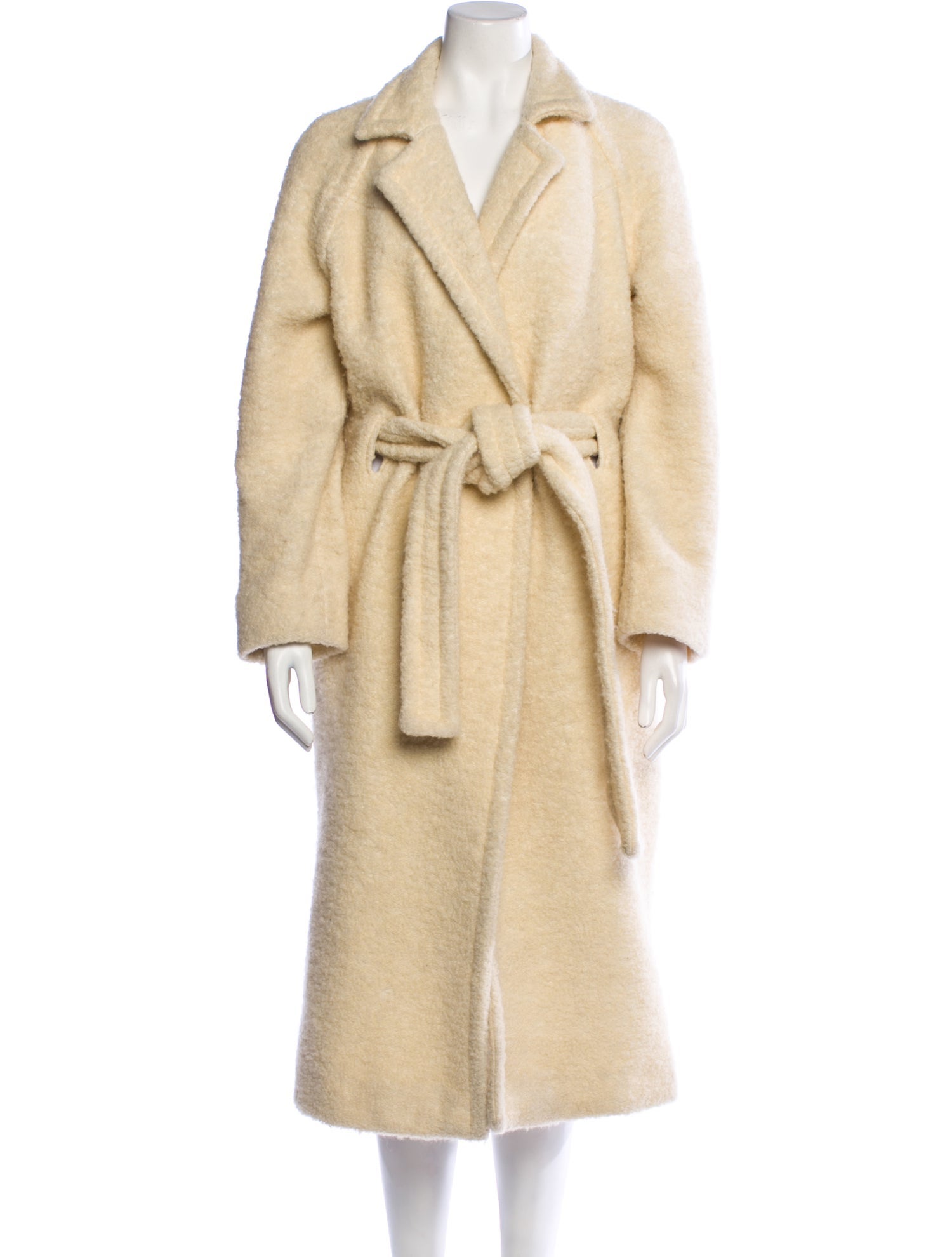 Ganni Wool Faux Fur Coat
