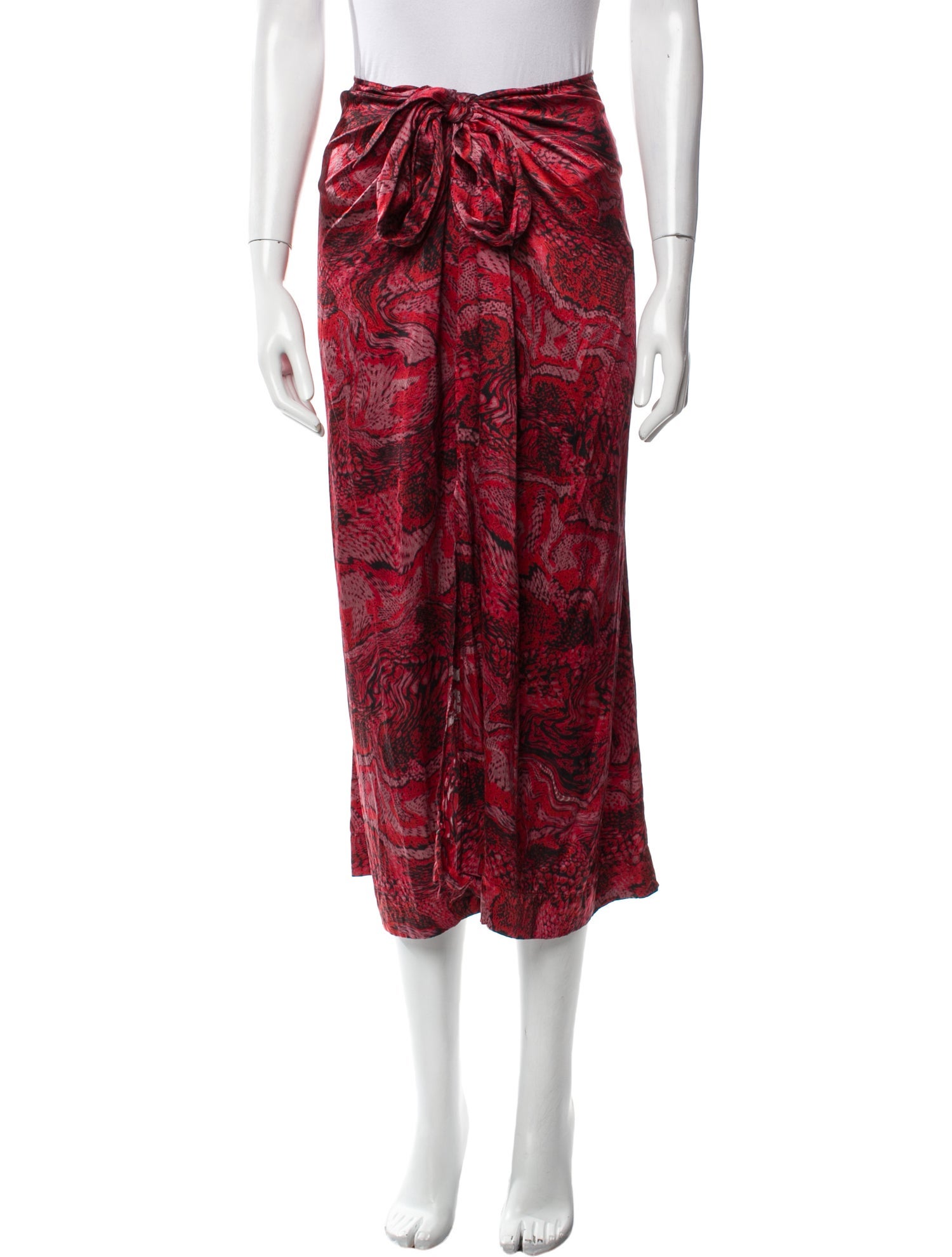 Ganni Silk Midi Length Skirt