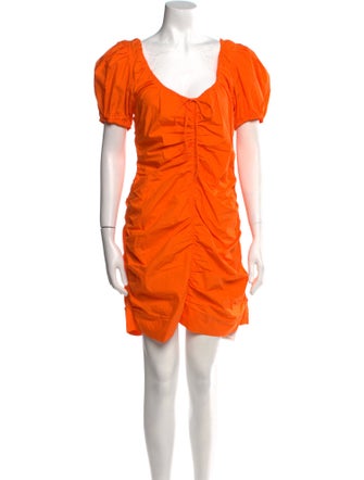 Ganni V-Neck Knee-Length Dress