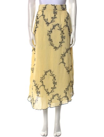 Ganni Floral Print Midi Length Skirt