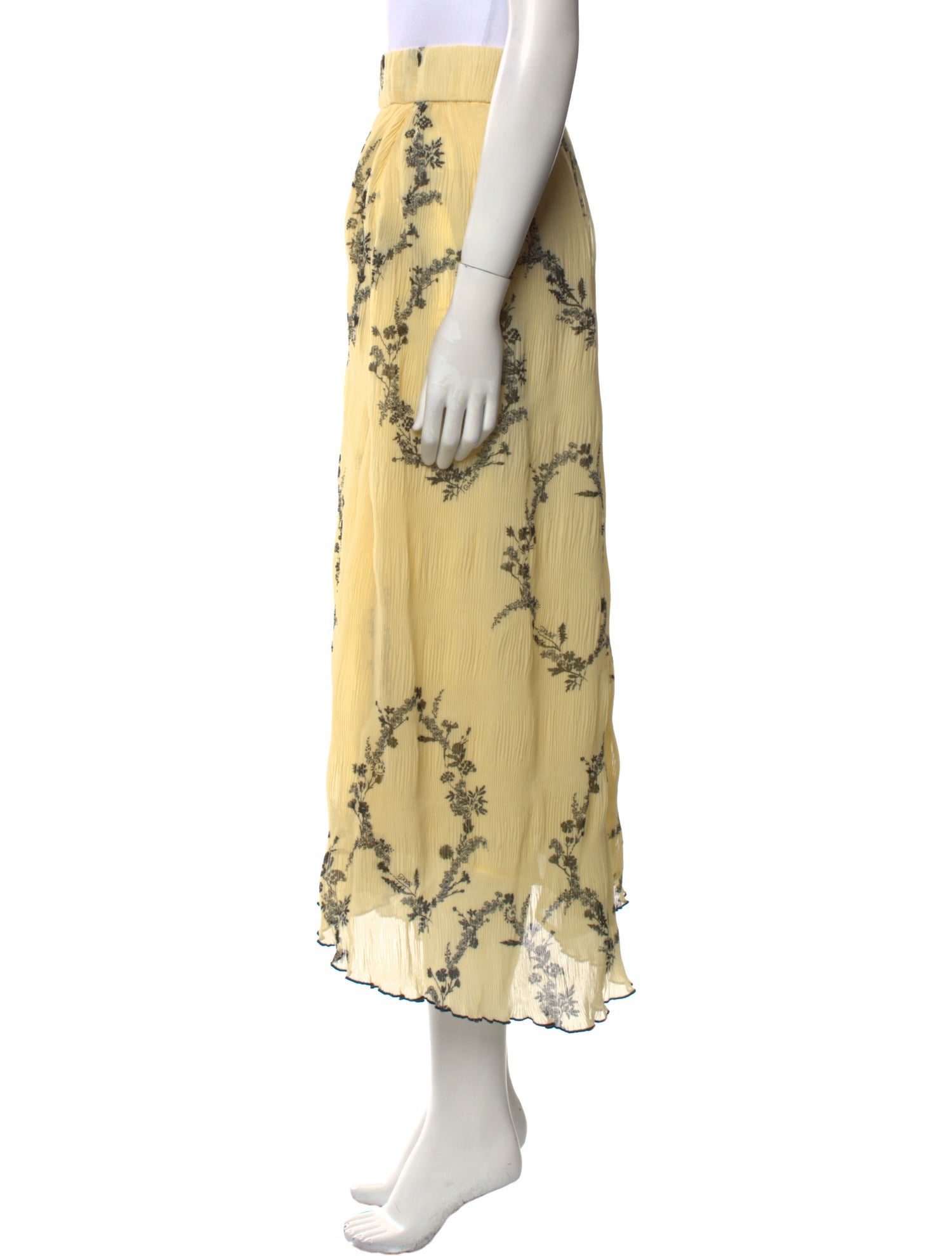 Ganni Floral Print Midi Length Skirt