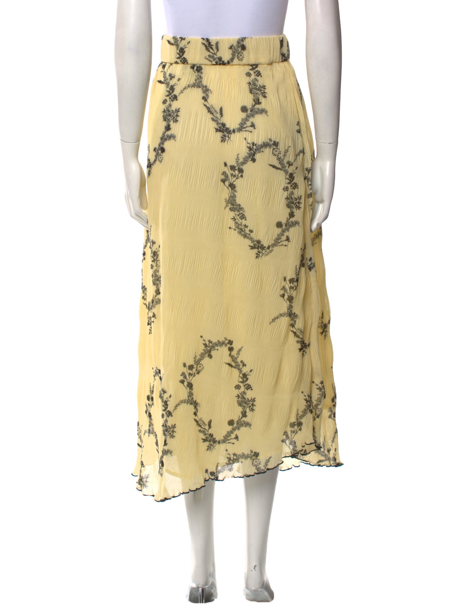 Ganni Floral Print Midi Length Skirt