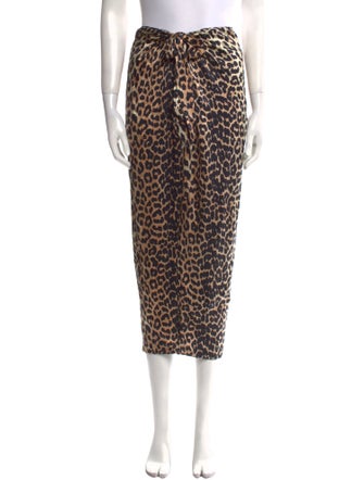 Ganni Animal Print Midi Length Skirt
