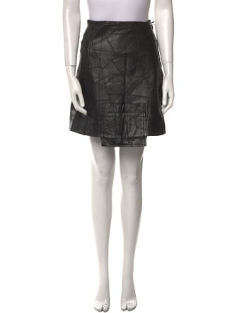 Ganni Lamb Leather Knee-Length Skirt