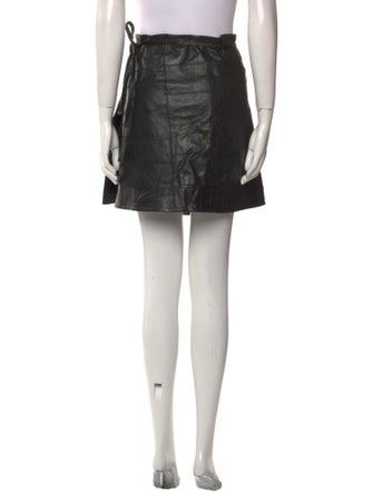 Ganni Lamb Leather Knee-Length Skirt