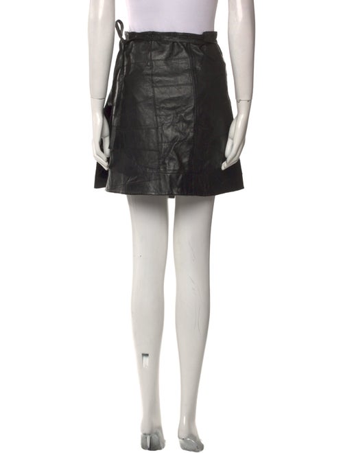 Ganni Lamb Leather Knee-Length Skirt