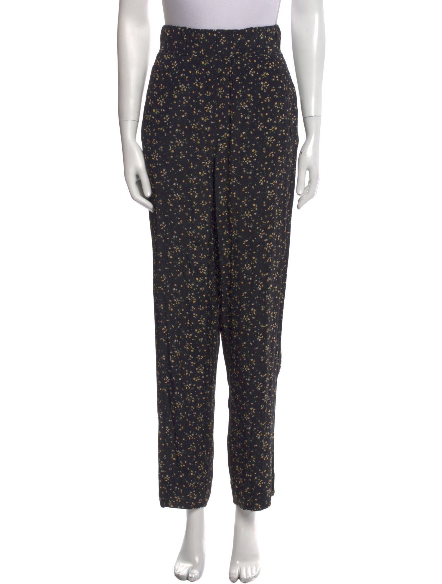 Ganni Floral Print Straight Leg Pants