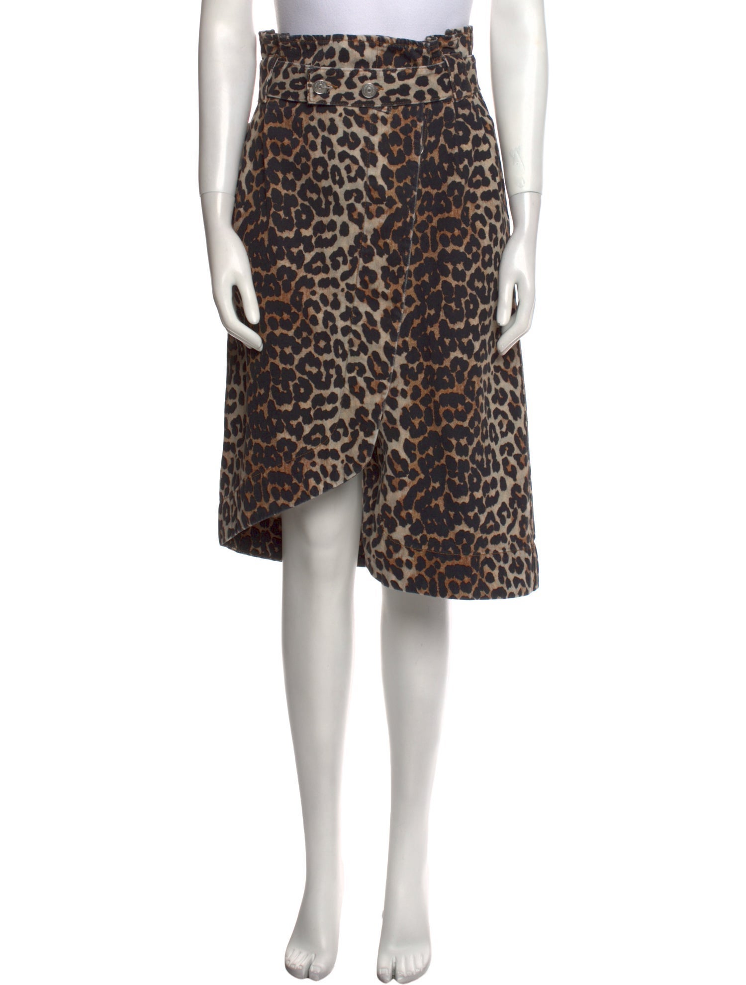 Ganni Animal Print Knee-Length Skirt