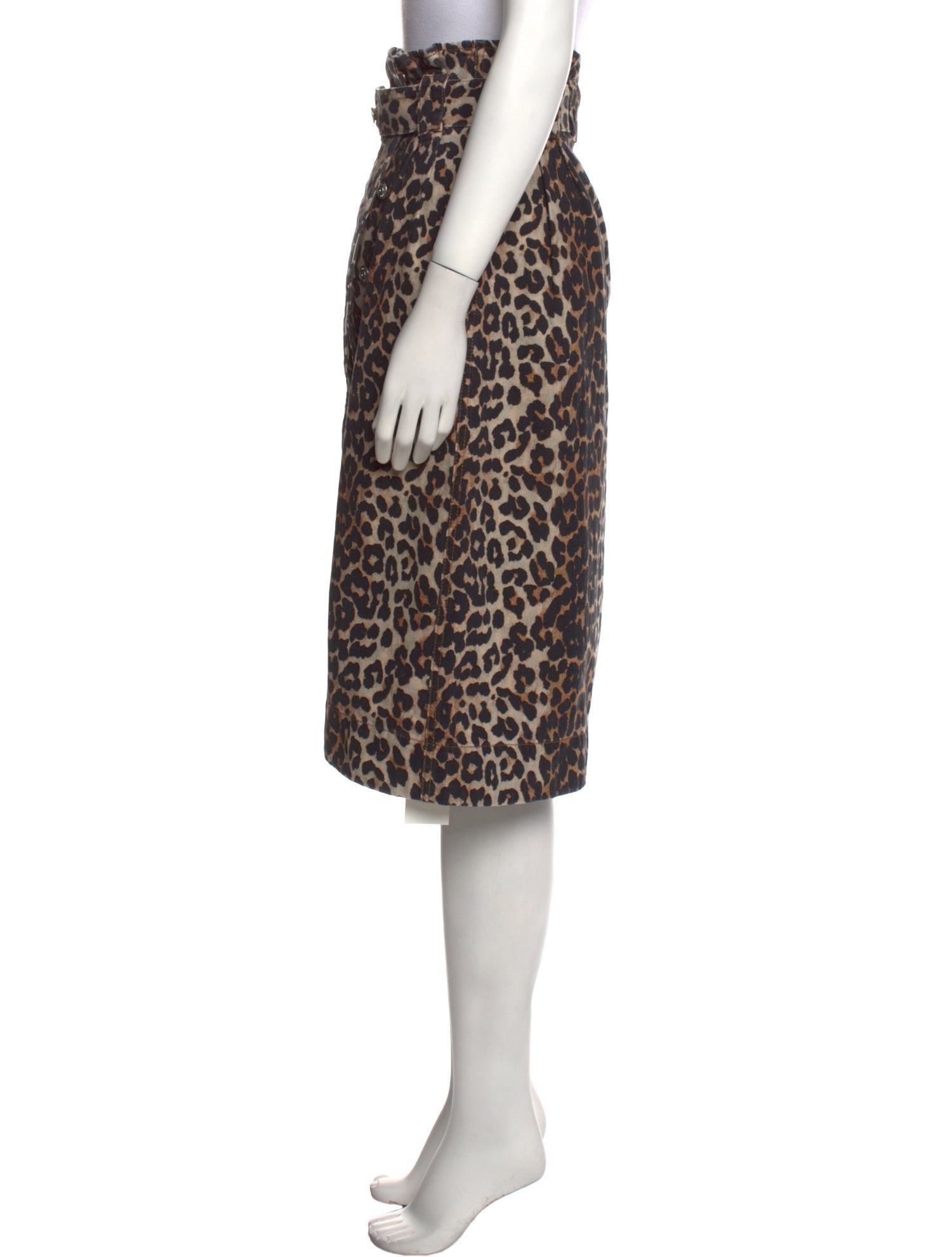 Ganni Animal Print Knee-Length Skirt