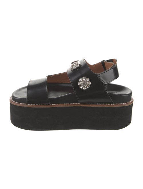 Ganni Leather Crystal Embellishments Slingback Sandals