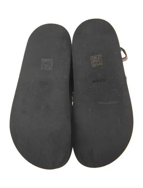 Ganni Leather Crystal Embellishments Slingback Sandals