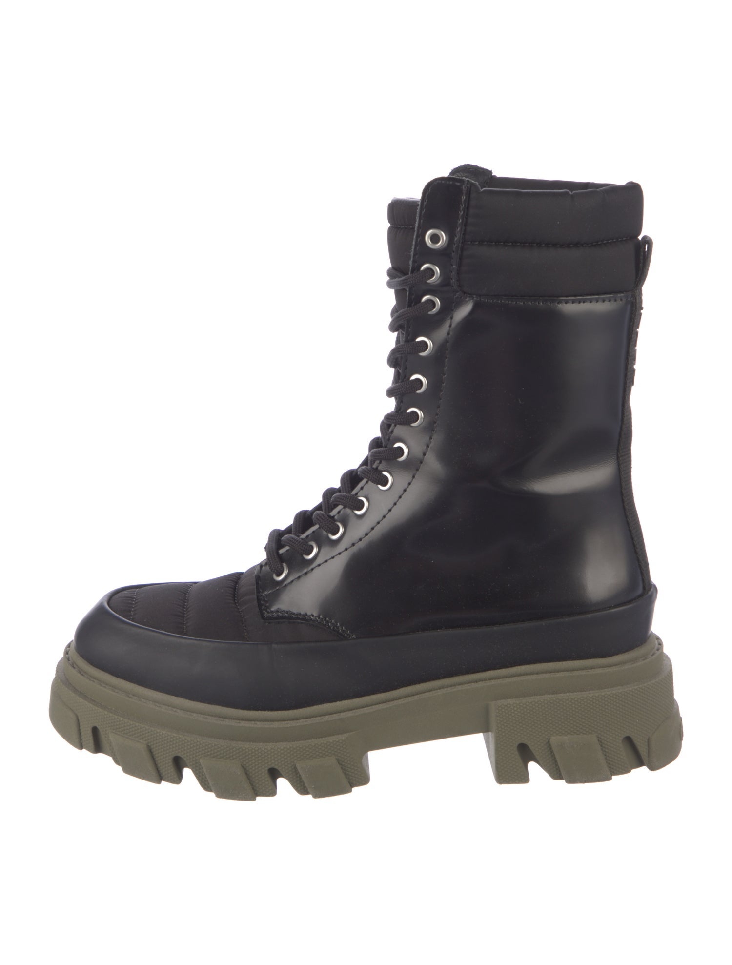 Ganni Patent Leather Combat Boots