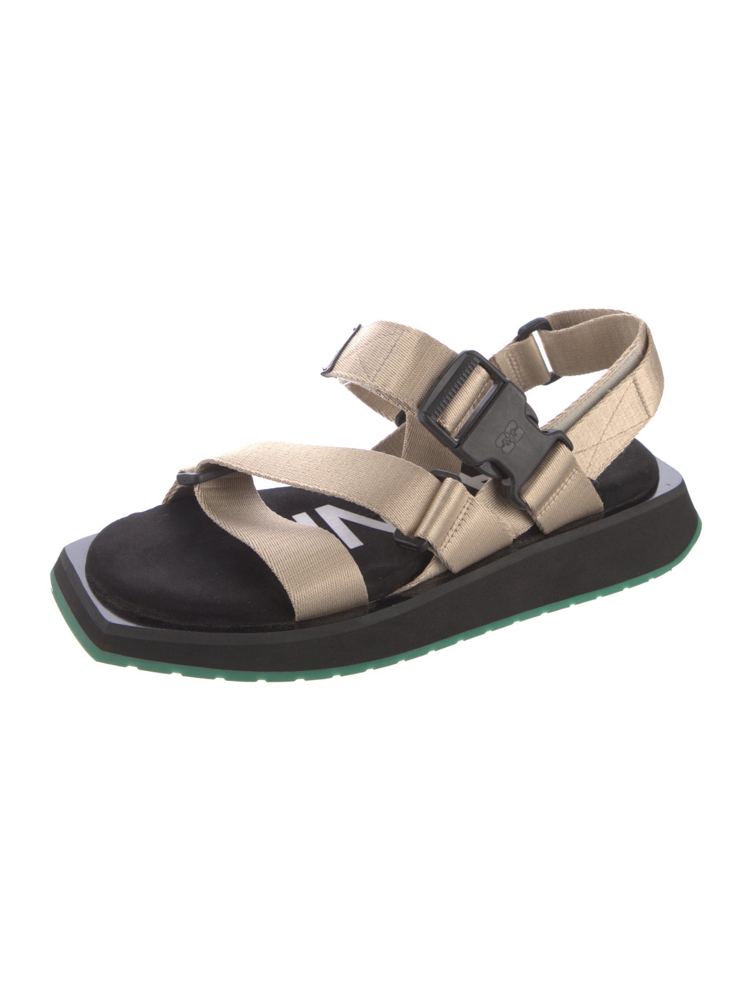 Ganni Colorblock Pattern Slingback Sandals