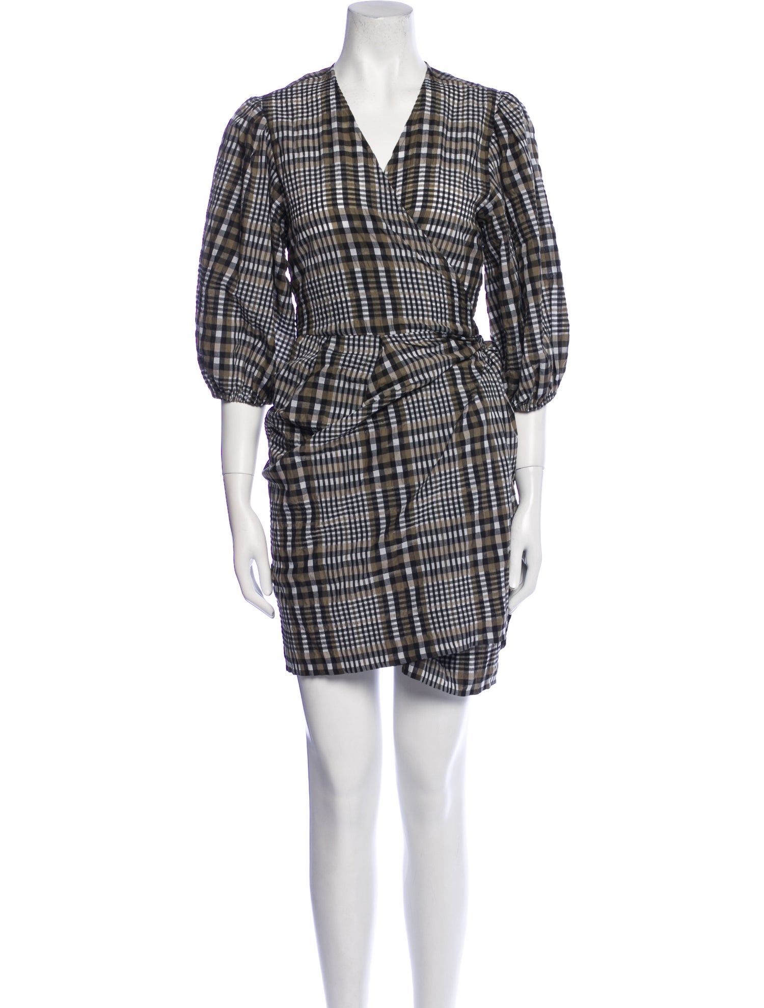 Ganni Plaid Print Mini Dress