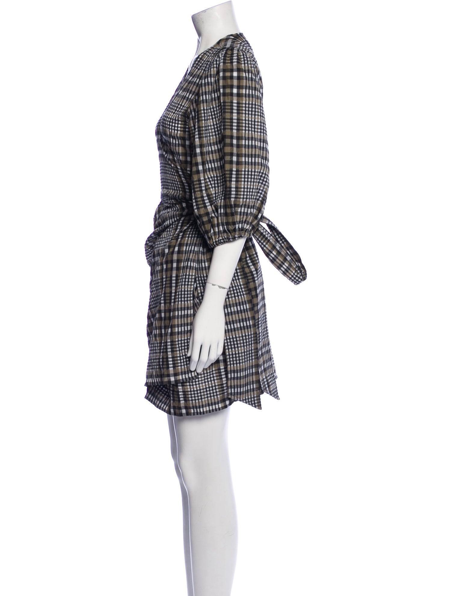 Ganni Plaid Print Mini Dress