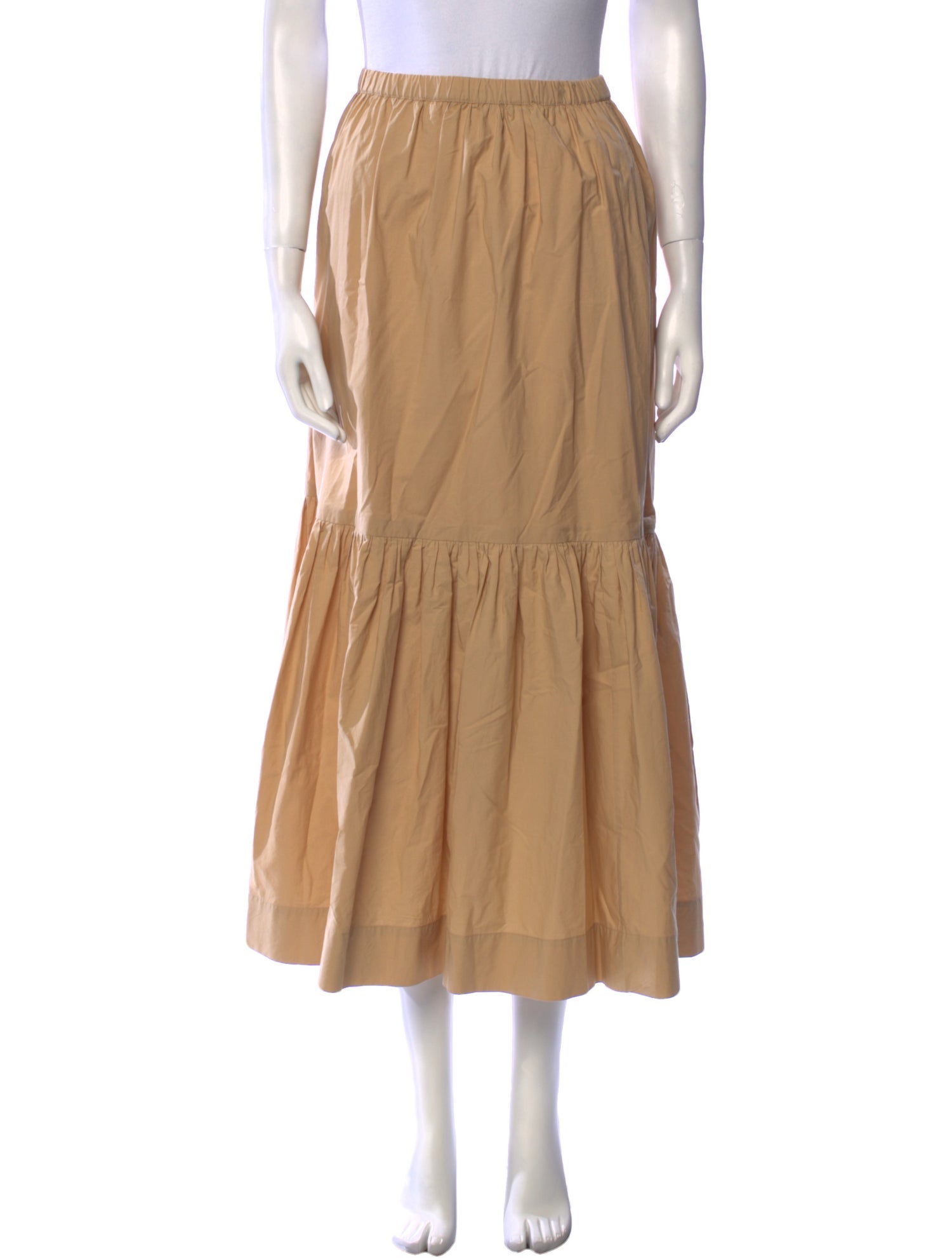 Ganni Pleated Accents Midi Length Skirt