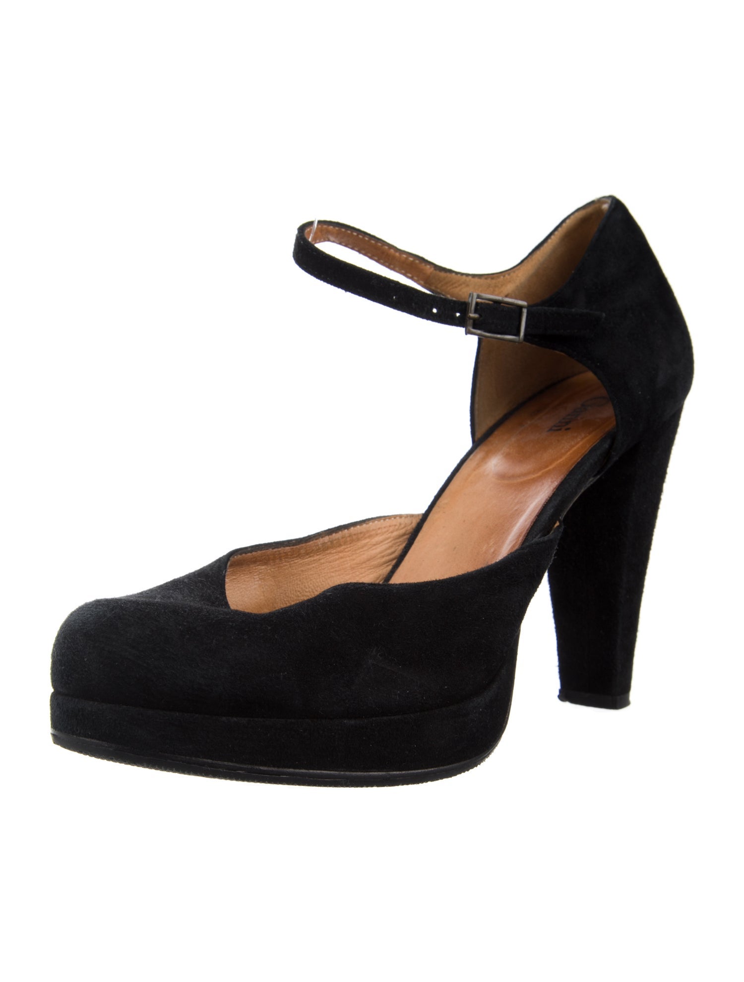 Ganni Suede D'Orsay Pumps