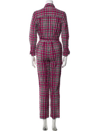 Ganni Plaid Print Jumpsuit