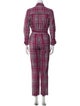 Ganni Plaid Print Jumpsuit