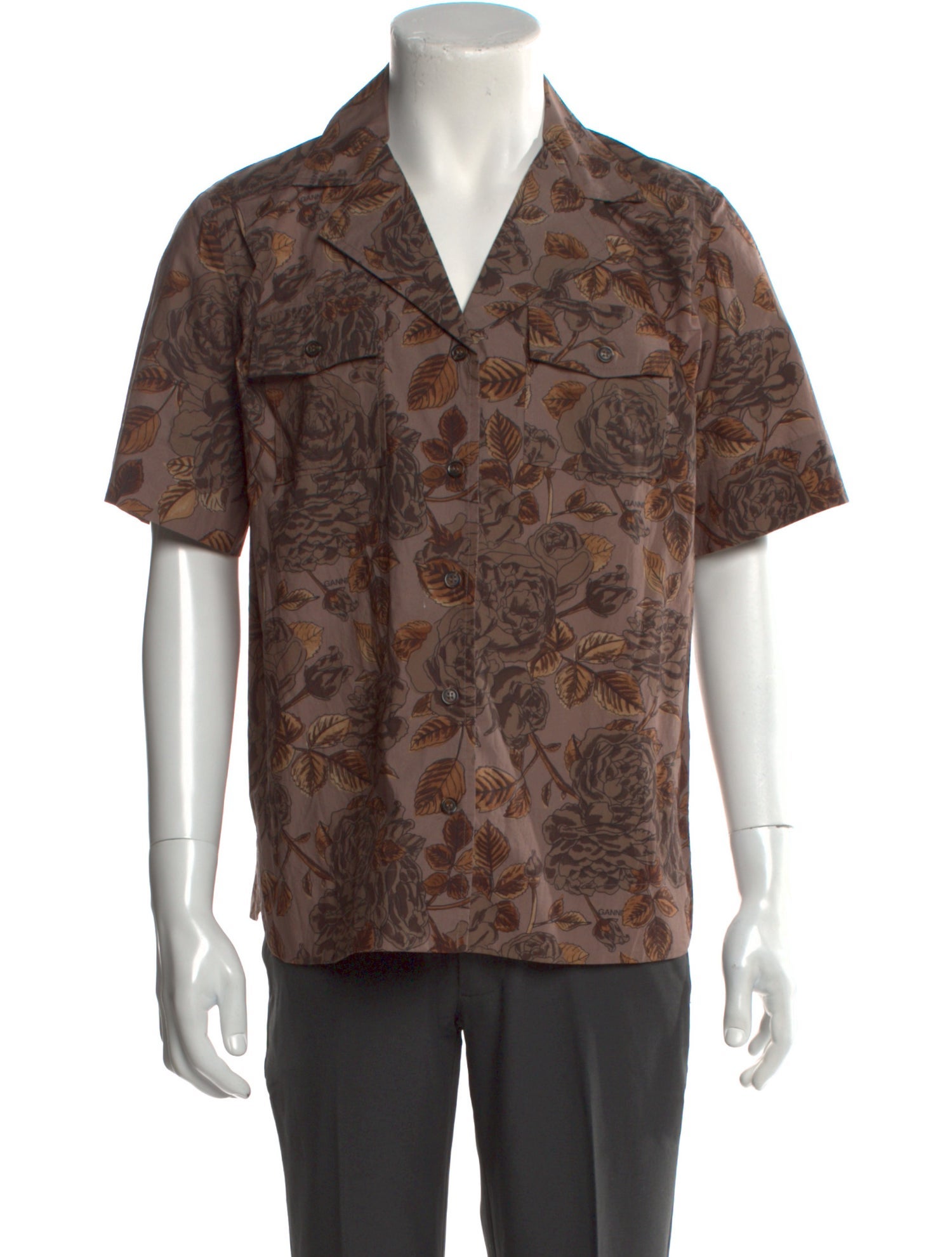 Ganni Printed Short Sleeve Shirt