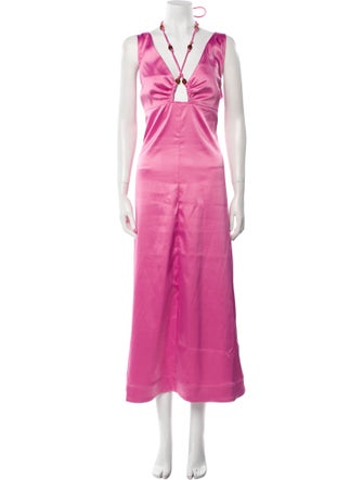 Ganni V-Neck Long Dress