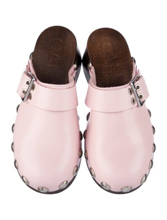 Ganni Leather Studded Accents Mules
