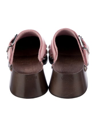 Ganni Leather Studded Accents Mules