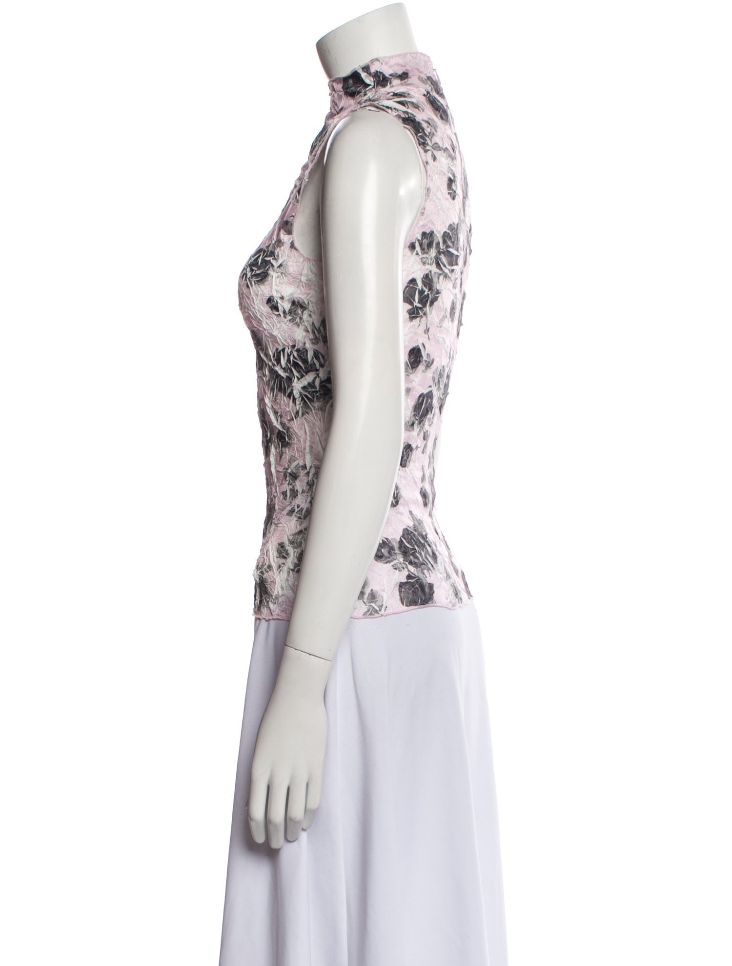 Ganni Floral Print Mock Neck Top w/ Tags