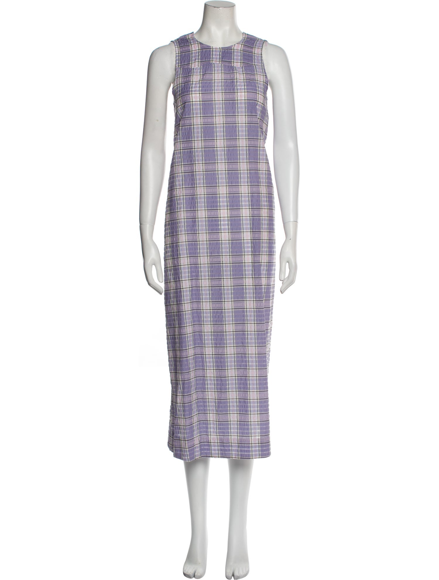 Ganni Plaid Print Long Dress w/ Tags