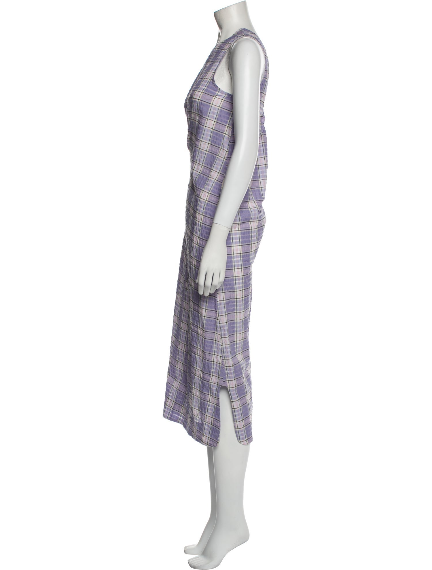 Ganni Plaid Print Long Dress w/ Tags