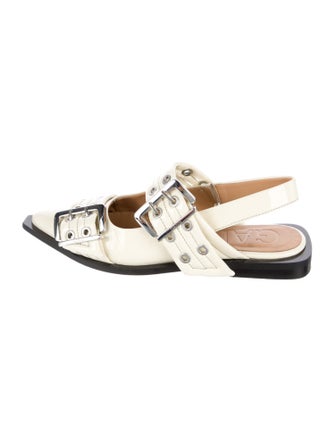 Ganni Patent Leather Slingback Flats