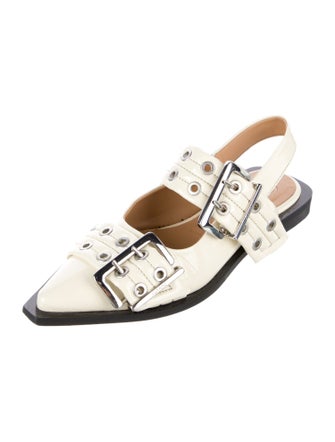 Ganni Patent Leather Slingback Flats