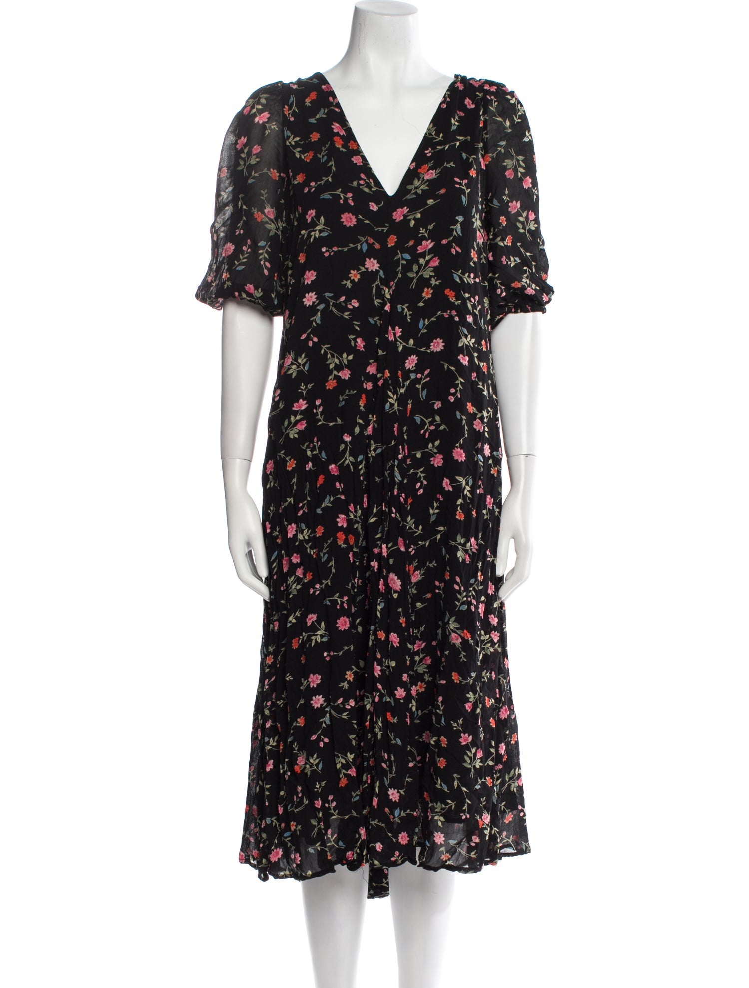 Ganni Floral Print Midi Length Dress