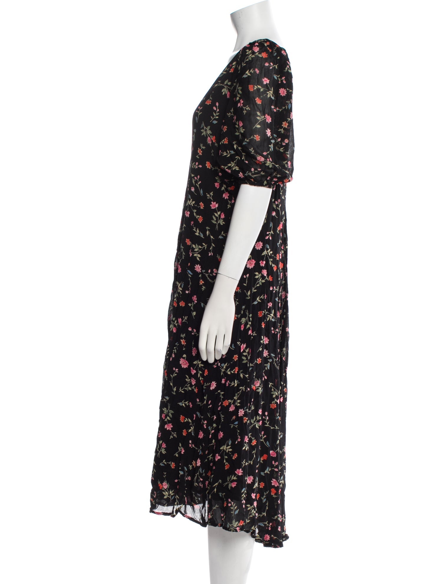 Ganni Floral Print Midi Length Dress