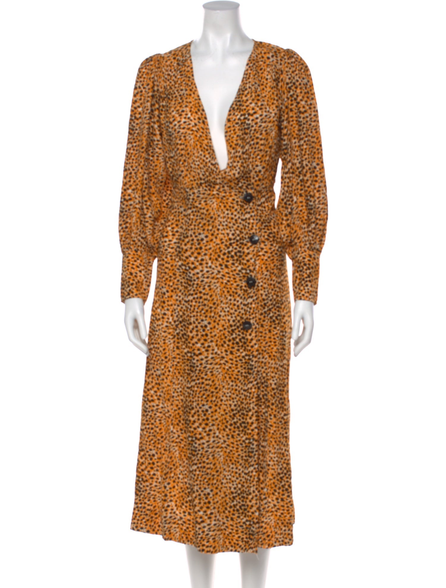 Ganni Animal Print Long Dress