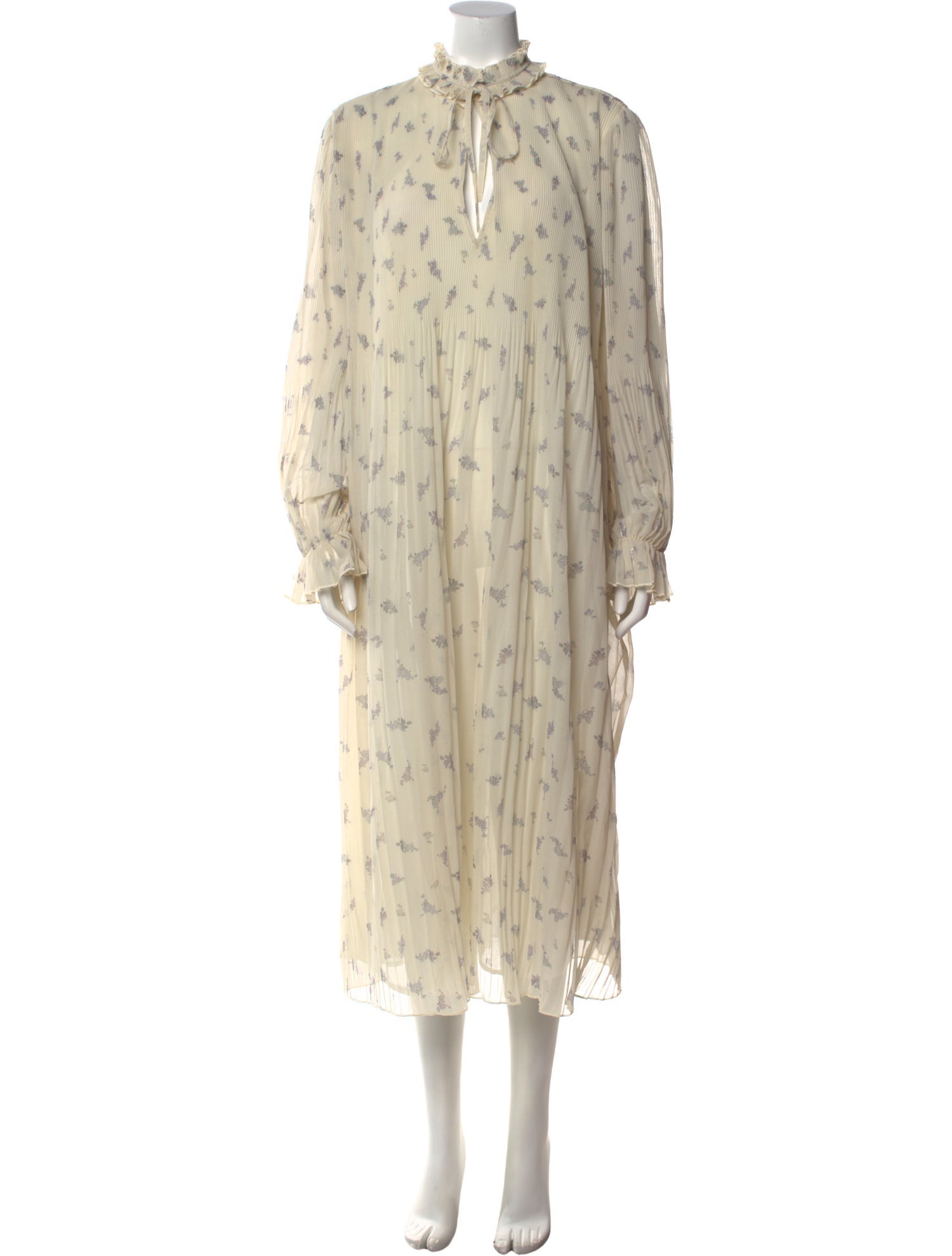 Ganni Floral Print Midi Length Dress