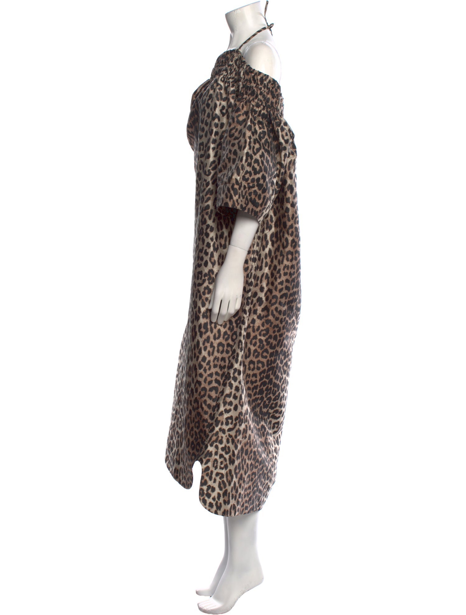 Ganni Animal Print Midi Length Dress