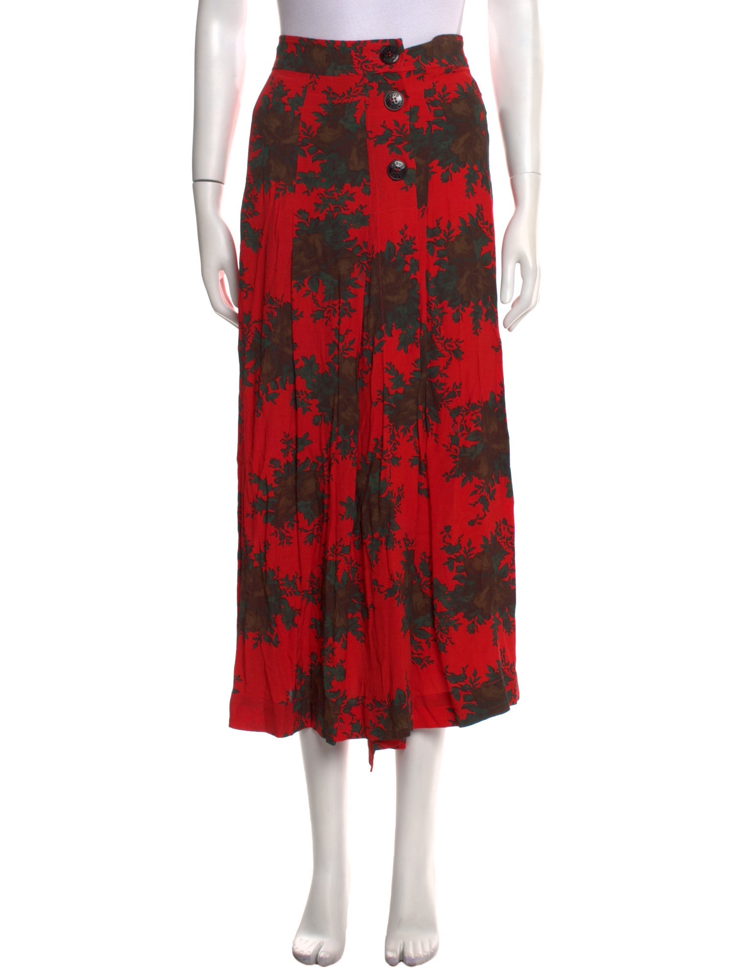 Ganni Floral Print Midi Length Skirt