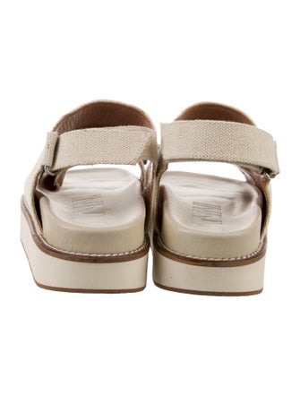 Ganni Canvas Crystal Embellishments Slingback Sandals