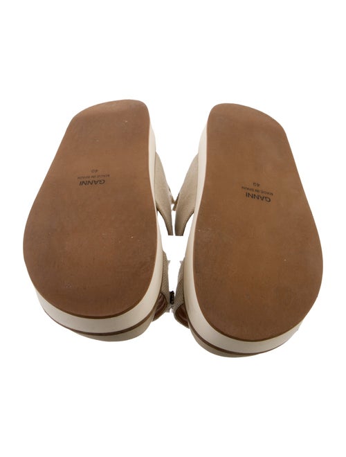 Ganni Canvas Crystal Embellishments Slingback Sandals