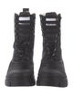 Ganni Canvas Fur Trim Combat Boots